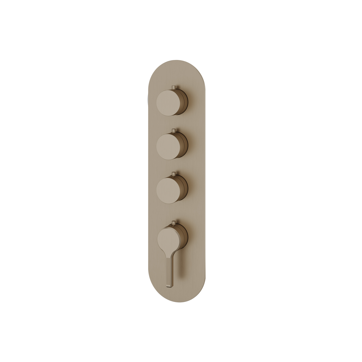 Aquabrass Ariston Round Trim Set for 3 Shut-Off Thermostatic Valve R3347 in brushed nickel