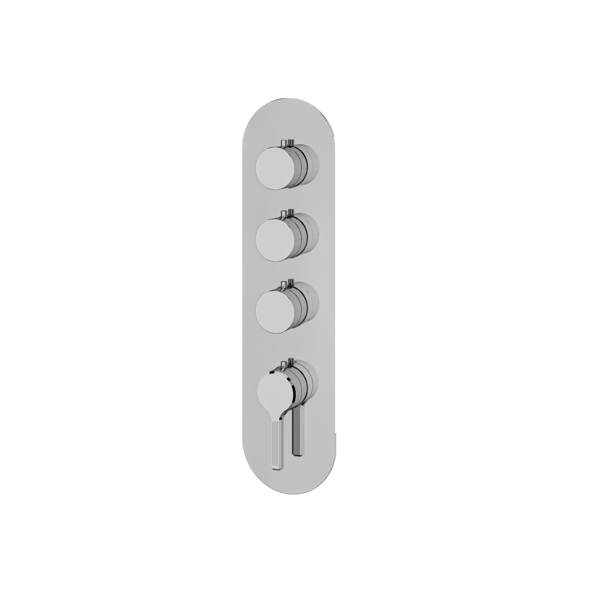 Aquabrass Ariston Round Trim Set for 3 Shut-Off Thermostatic Valve R3347 in polished chrome