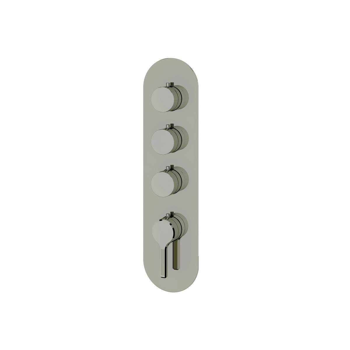 Aquabrass Ariston Round Trim Set for 3 Shut-Off Thermostatic Valve R3347 in polished nickel
