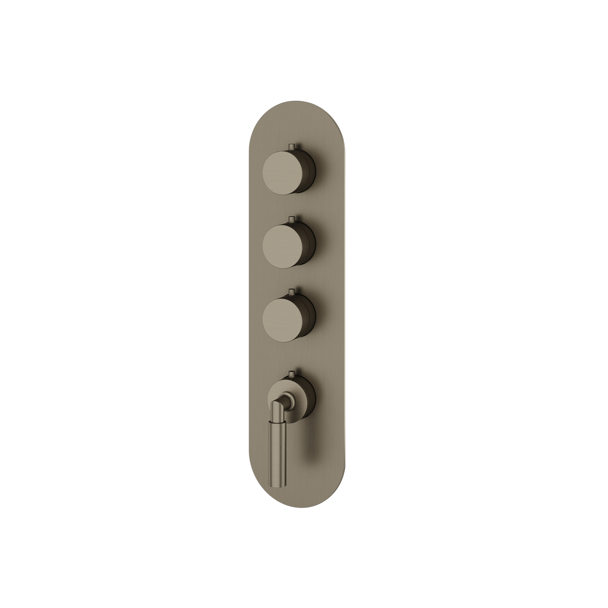 Aquabrass Aria Round Trim Set for 3 Shut-Off Thermostatic Valve R3348 in brushed black chrome