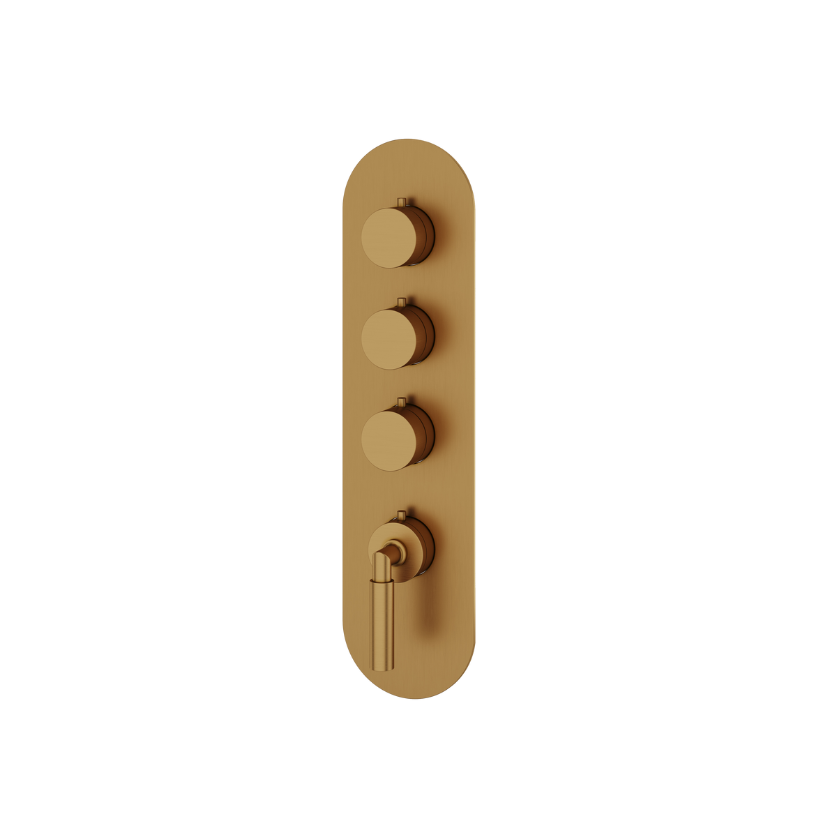 Aquabrass Aria Round Trim Set for 3 Shut-Off Thermostatic Valve R3348 in brushed gold