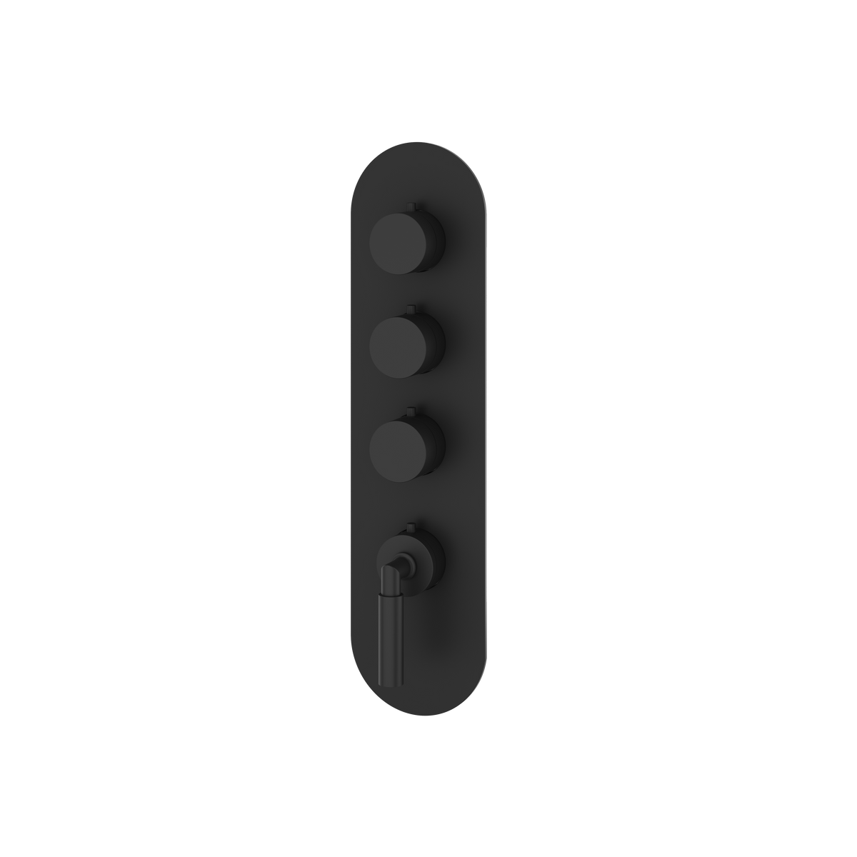 Aquabrass Aria Round Trim Set for 3 Shut-Off Thermostatic Valve R3348 in black