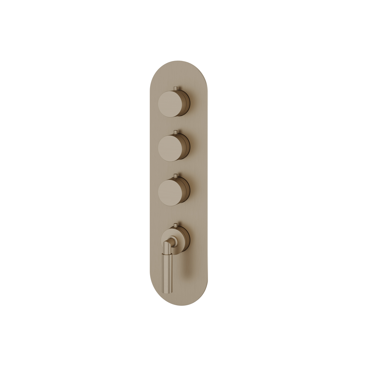 Aquabrass Aria Round Trim Set for 3 Shut-Off Thermostatic Valve R3348 in brushed nickel
