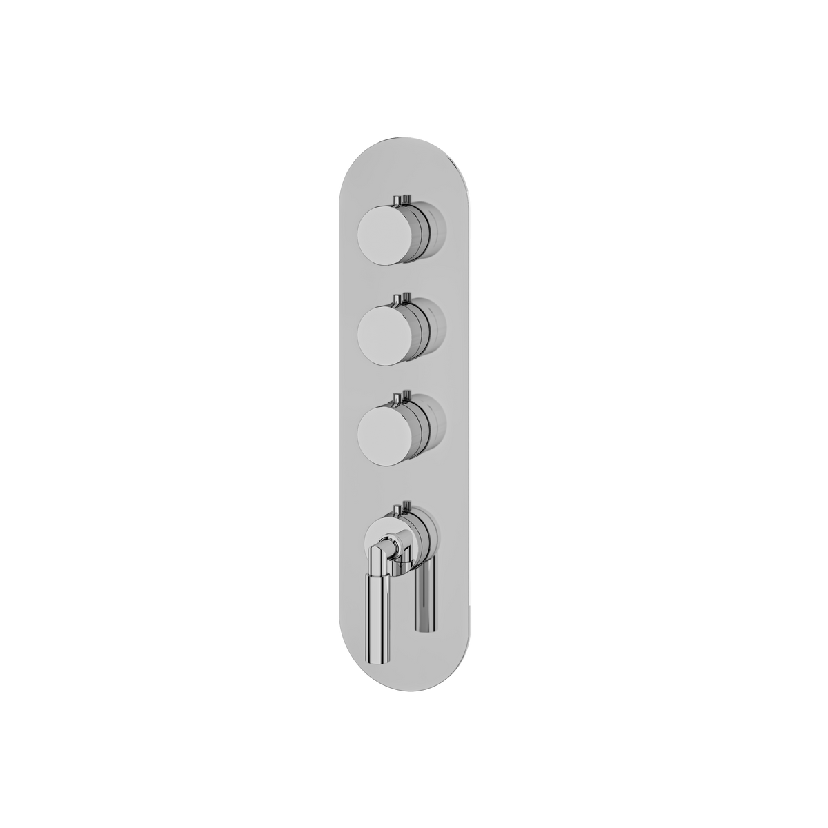 Aquabrass Aria Round Trim Set for 3 Shut-Off Thermostatic Valve R3348 in polished chrome