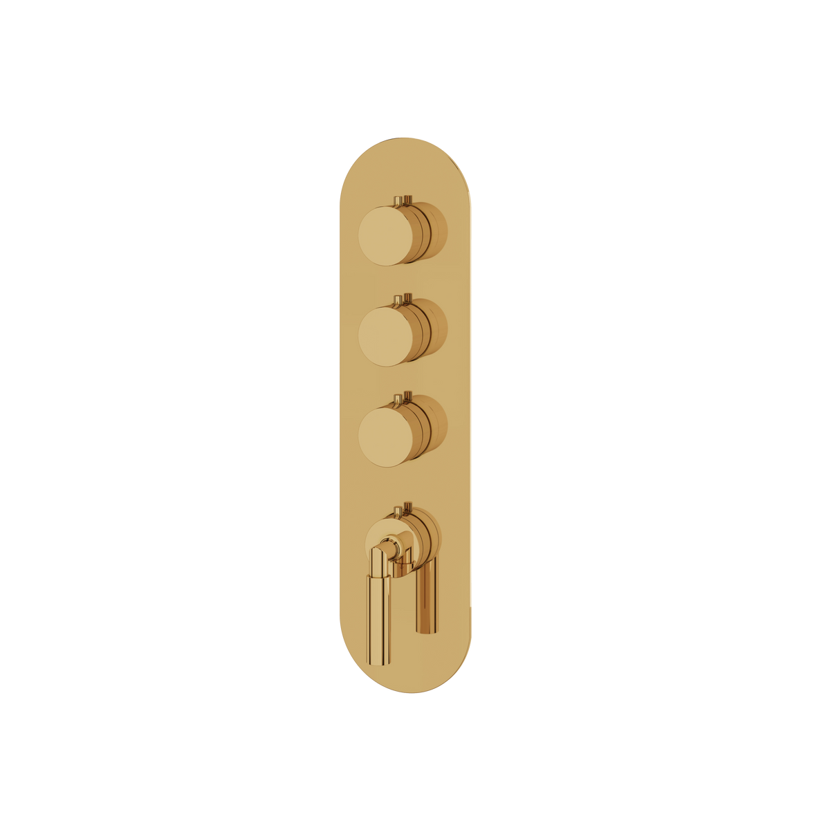 Aquabrass Aria Round Trim Set for 3 Shut-Off Thermostatic Valve R3348 in polished gold