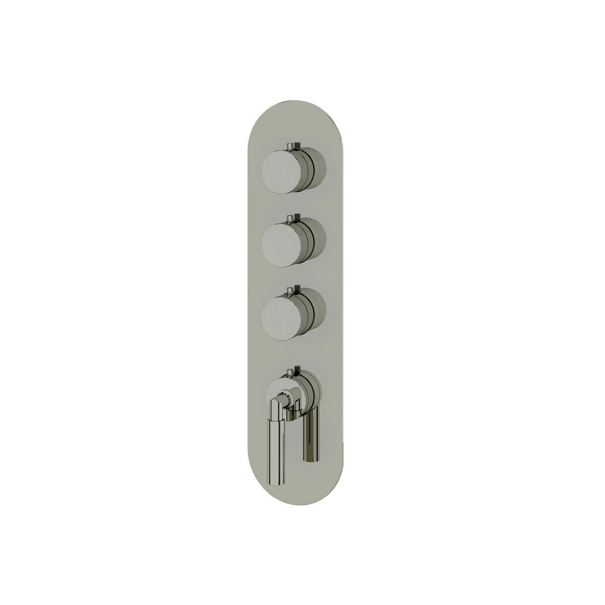 Aquabrass Aria Round Trim Set for 3 Shut-Off Thermostatic Valve R3348 in polished nickel