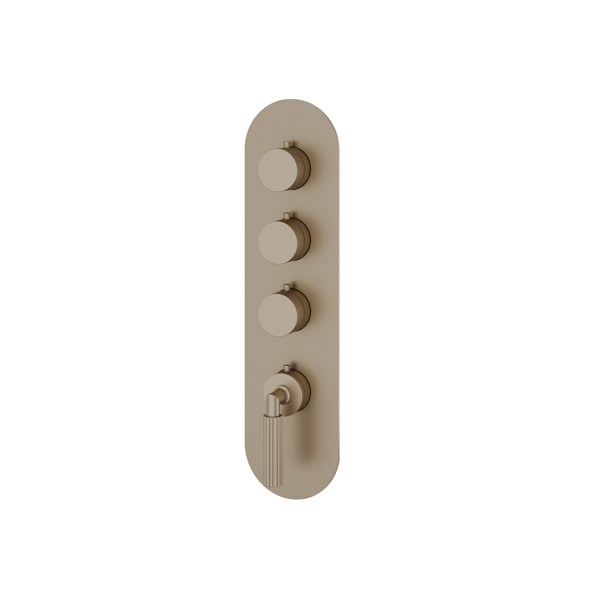 Aquabrass Montecarlo Round Trim Set for 3 Shut-Off Thermostatic Valve R3350 in brushed nickel