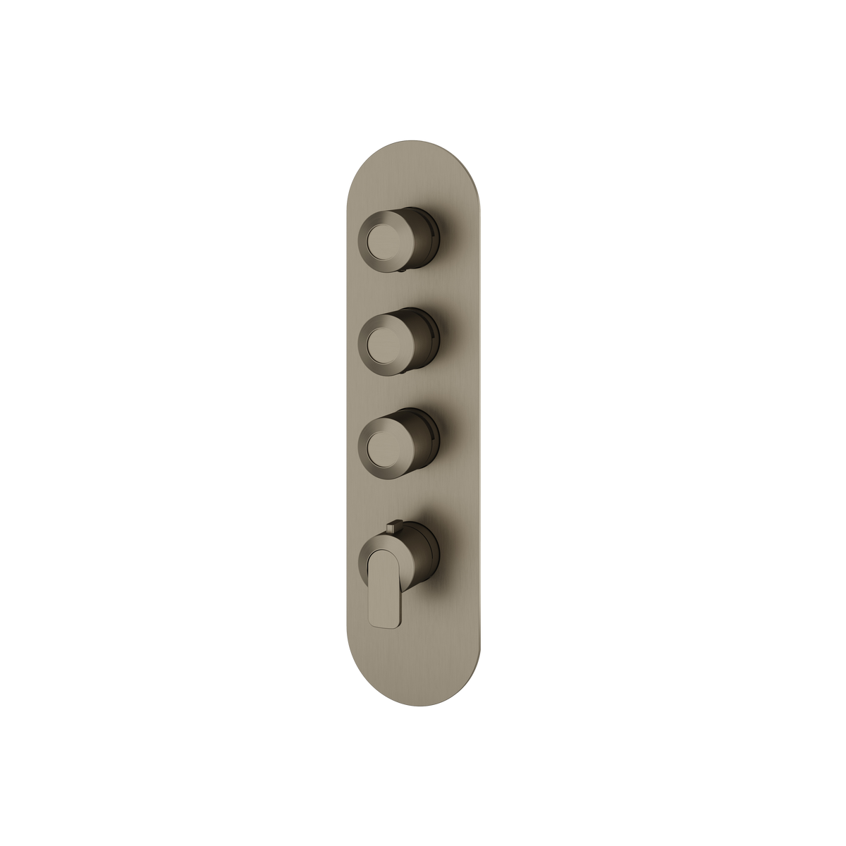 Aquabrass c67 Round Trim Set for 3 Shut-Off Thermostatic Valve R3367 in brushed black chrome