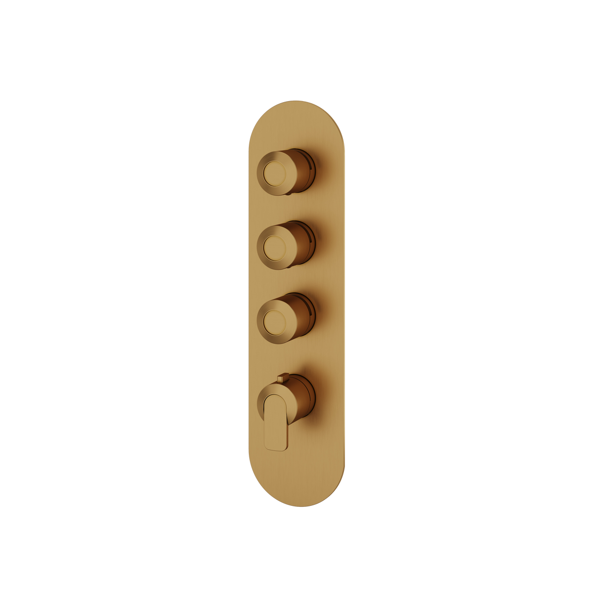 Aquabrass c67 Round Trim Set for 3 Shut-Off Thermostatic Valve R3367 in brushed gold