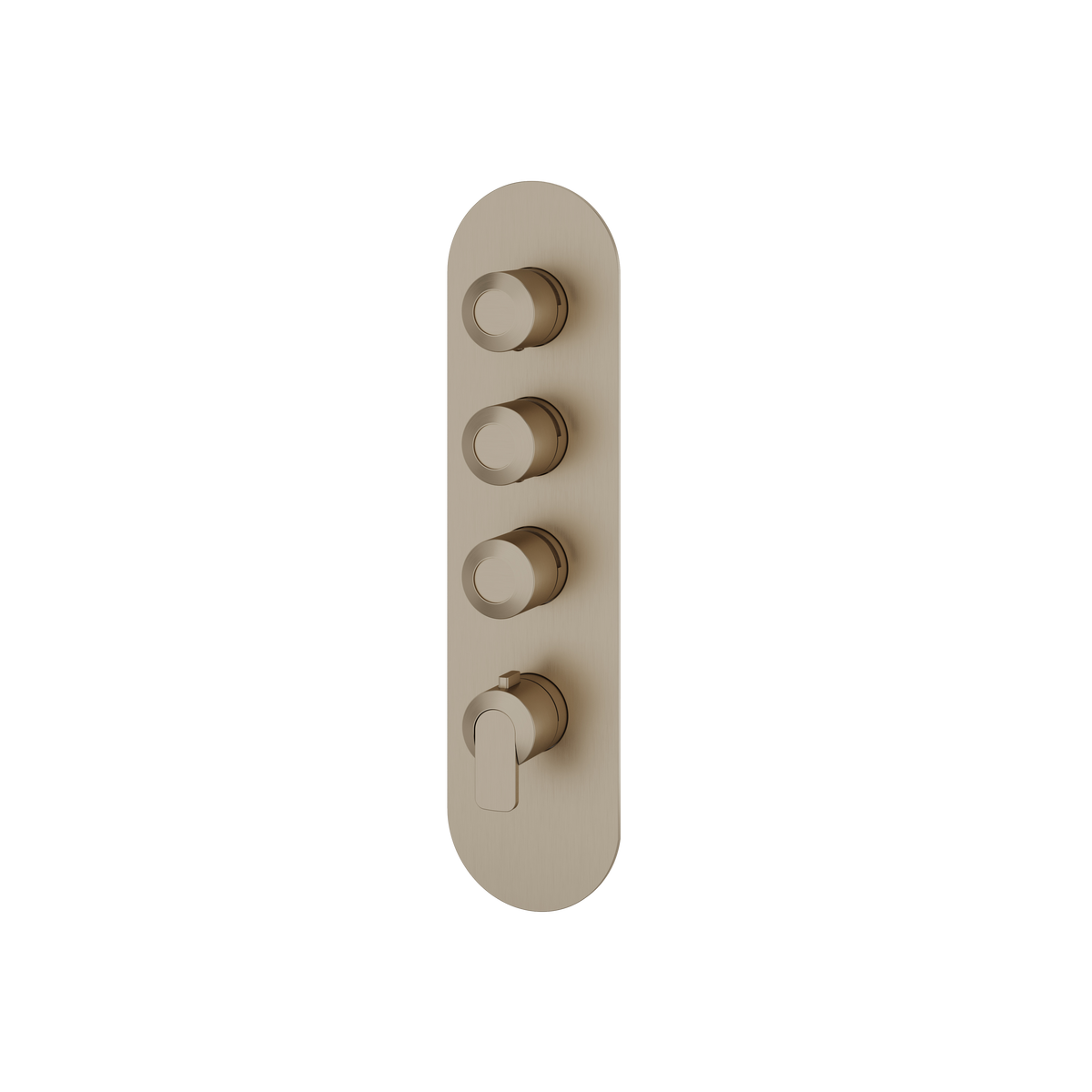 Aquabrass c67 Round Trim Set for 3 Shut-Off Thermostatic Valve R3367 in brushed nickel