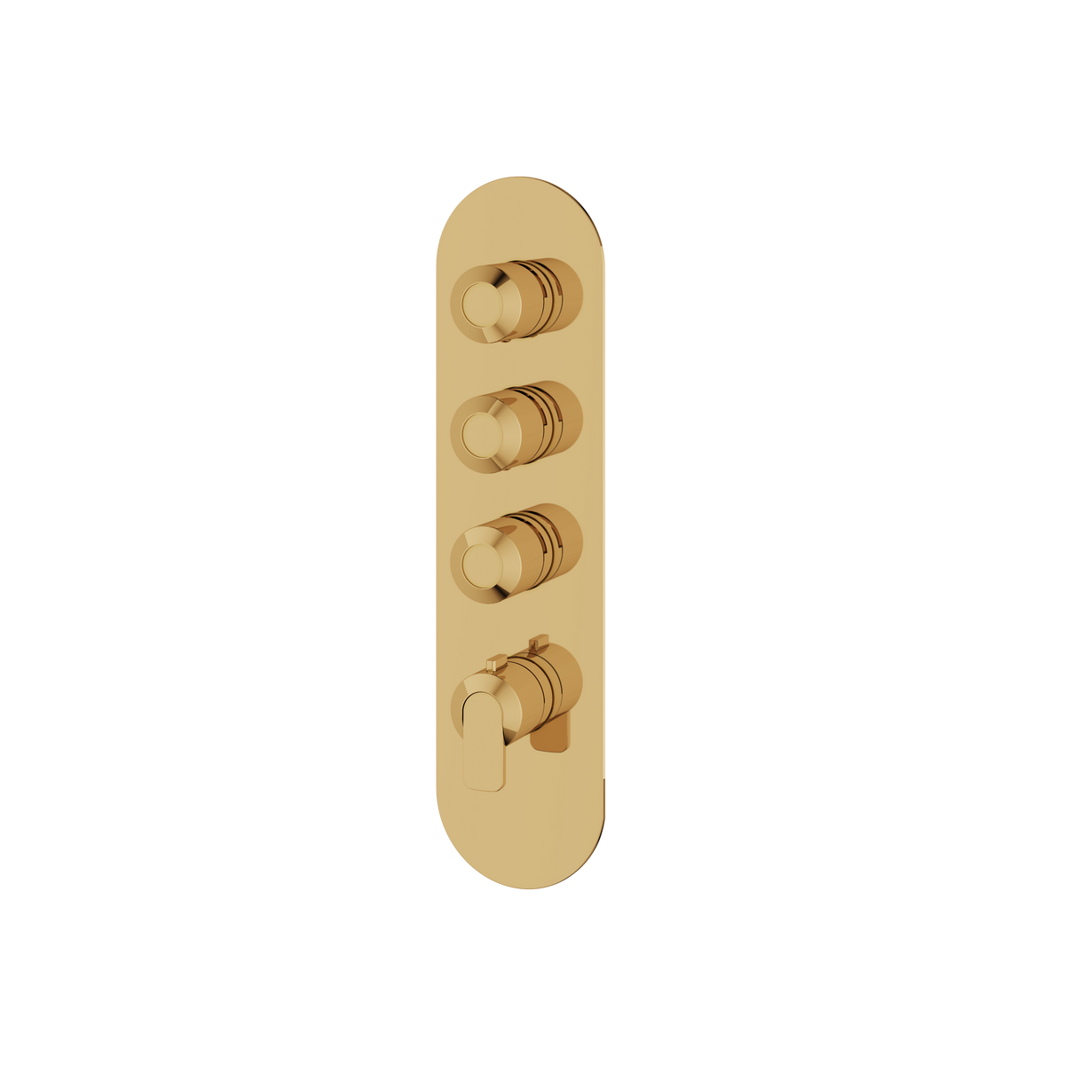 Aquabrass c67 Round Trim Set for 3 Shut-Off Thermostatic Valve R3367 in polished gold