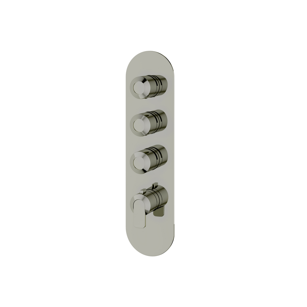 Aquabrass c67 Round Trim Set for 3 Shut-Off Thermostatic Valve R3367 in polished nickel