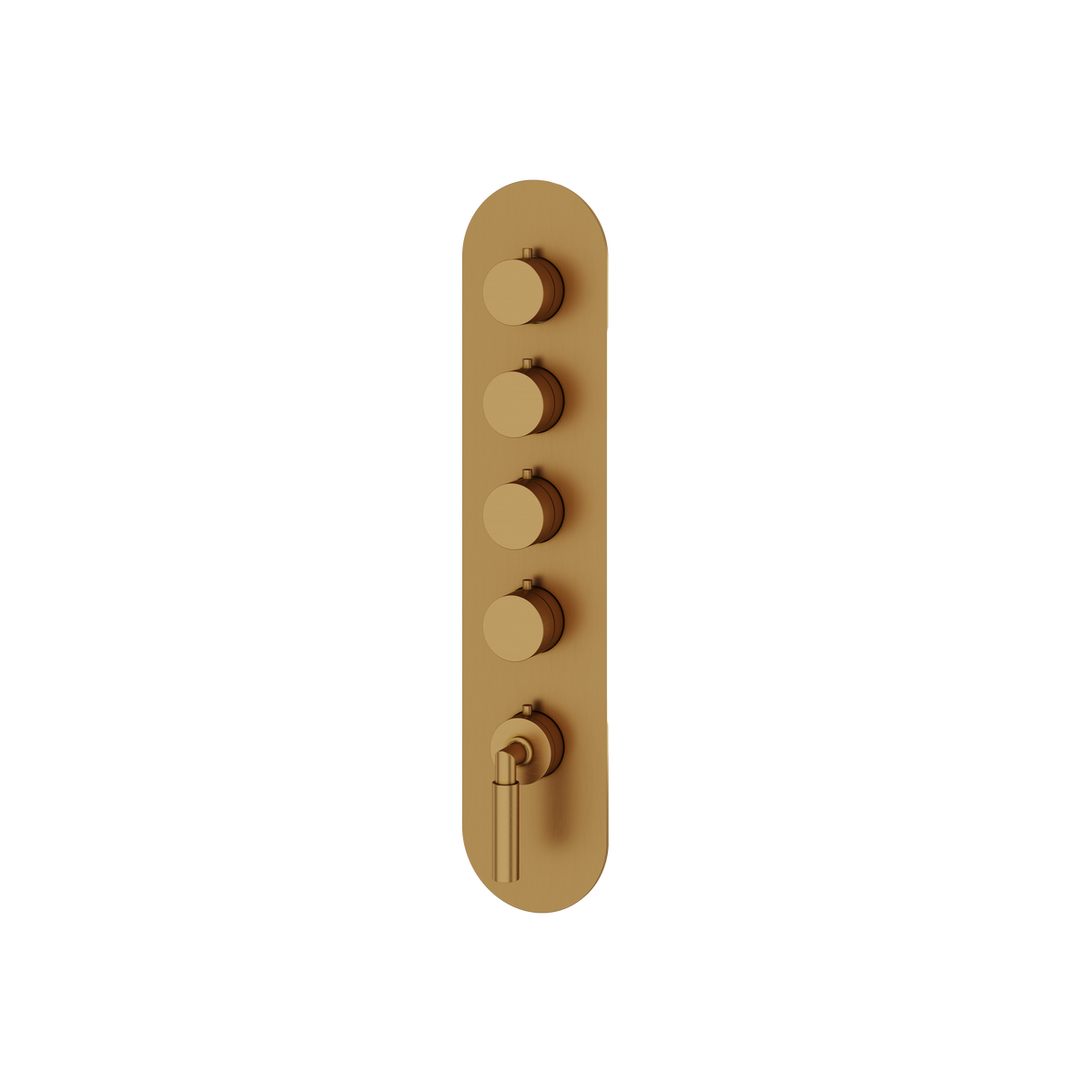 Aquabrass Aria Round Trim Set for 4 Shut-Off Thermostatic Valve R3448 in brushed gold