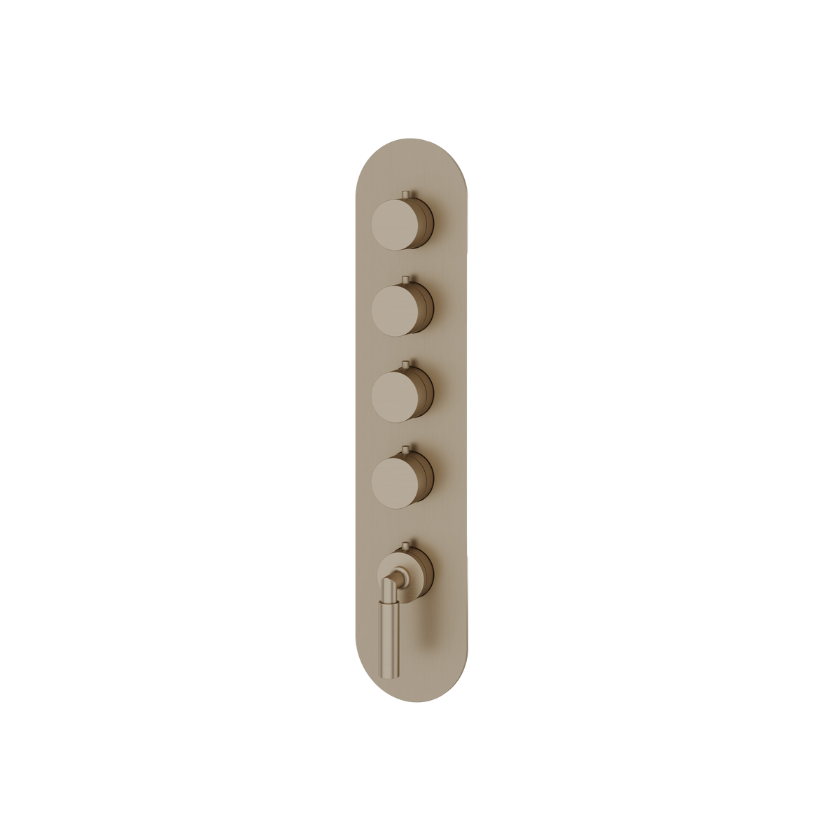 Aquabrass Aria Round Trim Set for 4 Shut-Off Thermostatic Valve R3448 in brushed nickel