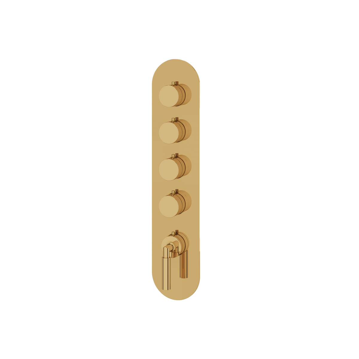 Aquabrass Aria Round Trim Set for 4 Shut-Off Thermostatic Valve R3448 in polished gold
