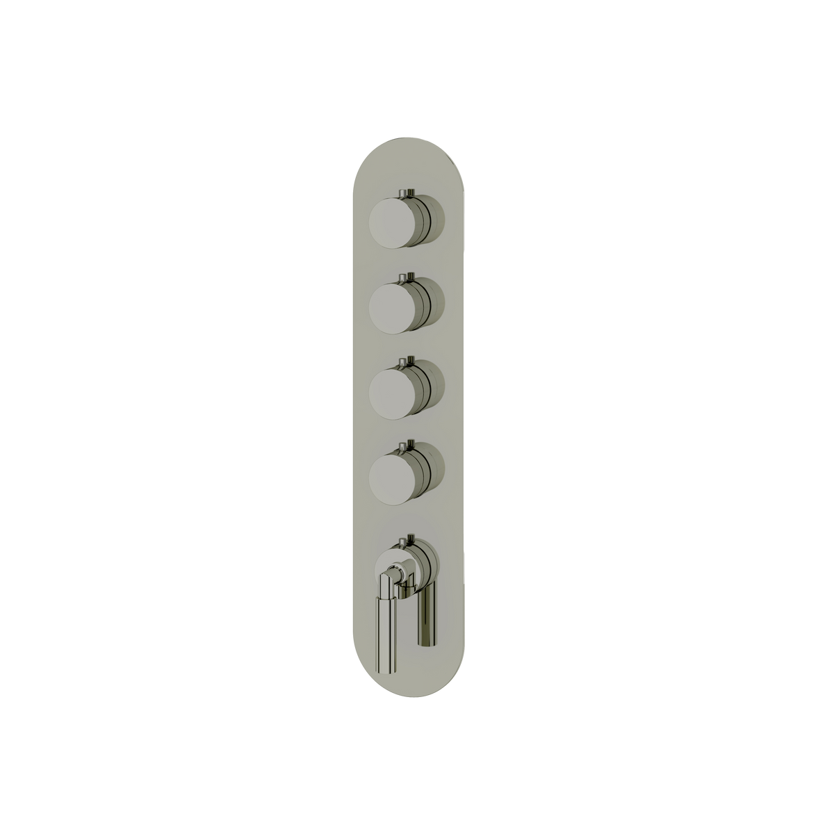 Aquabrass Aria Round Trim Set for 4 Shut-Off Thermostatic Valve R3448 in polished nickel
