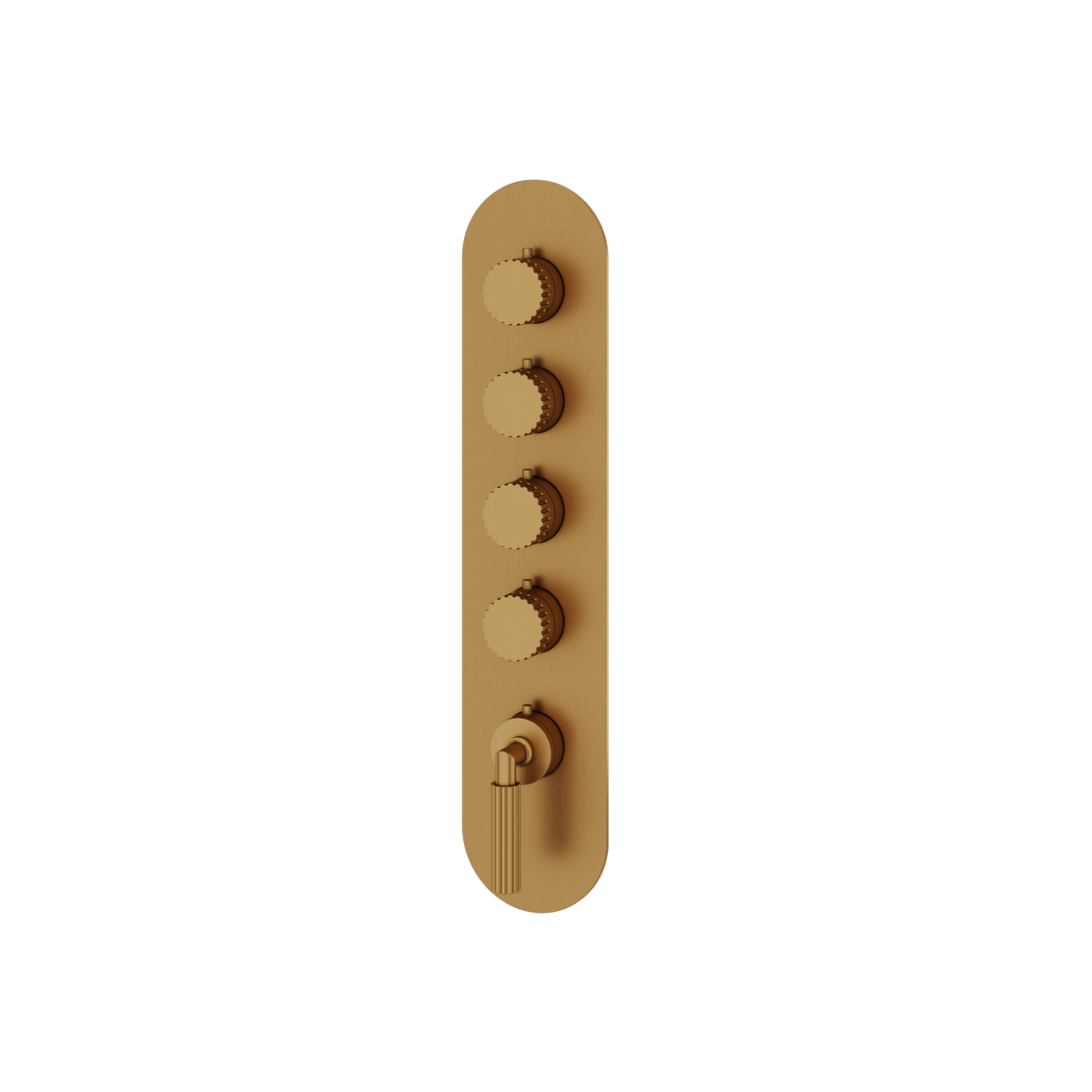 Aquabrass Montebello Round Trim Set for 4 Shut-Off Thermostatic Valve R3449 in brushed gold