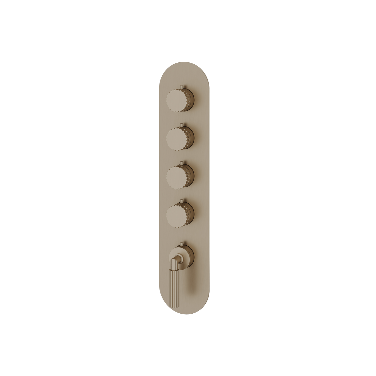 Aquabrass Montebello Round Trim Set for 4 Shut-Off Thermostatic Valve R3449 in brushed nickel
