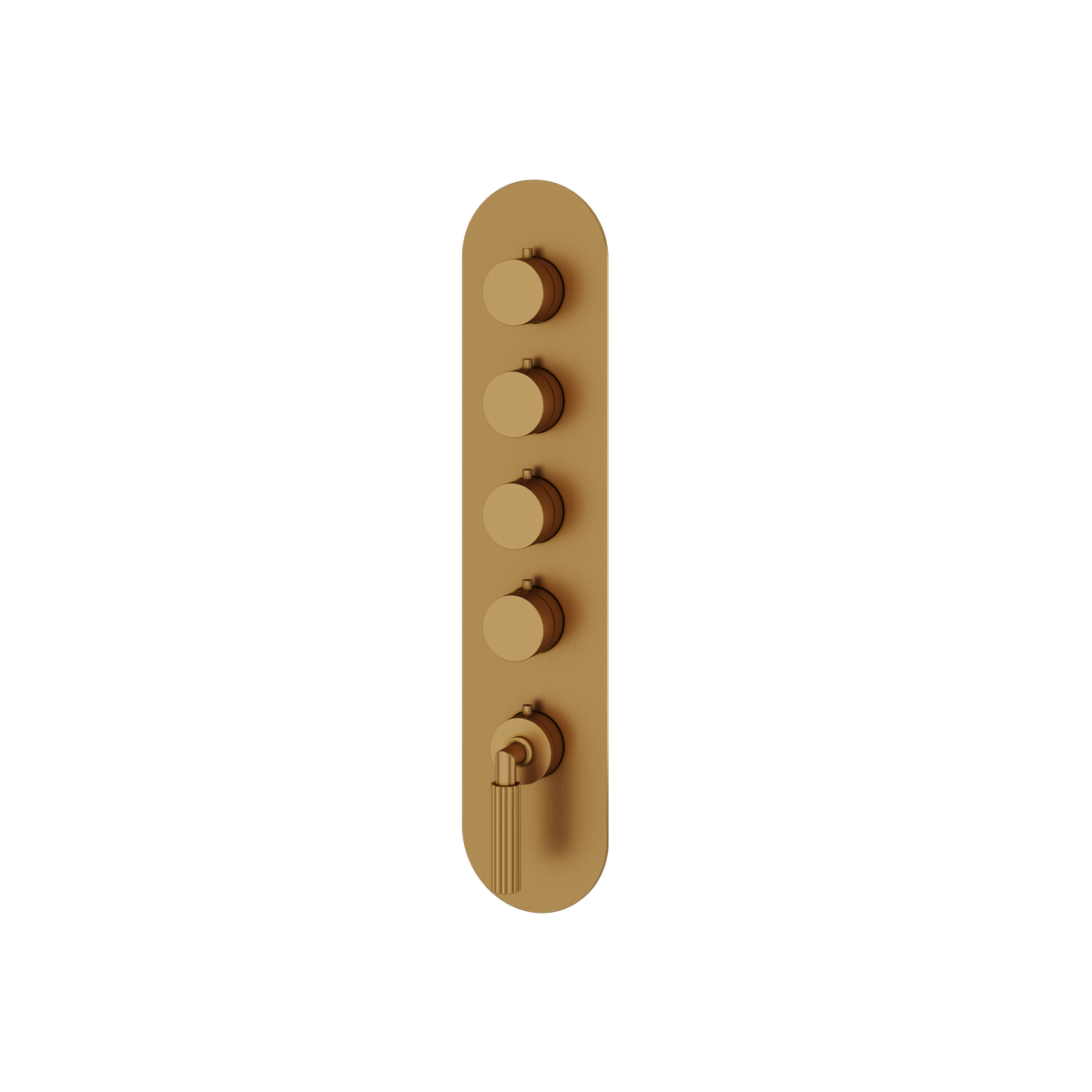 Aquabrass Montecarlo Round Trim Set for 4 Shut-Off Thermostatic Valve R3450 in brushed gold
