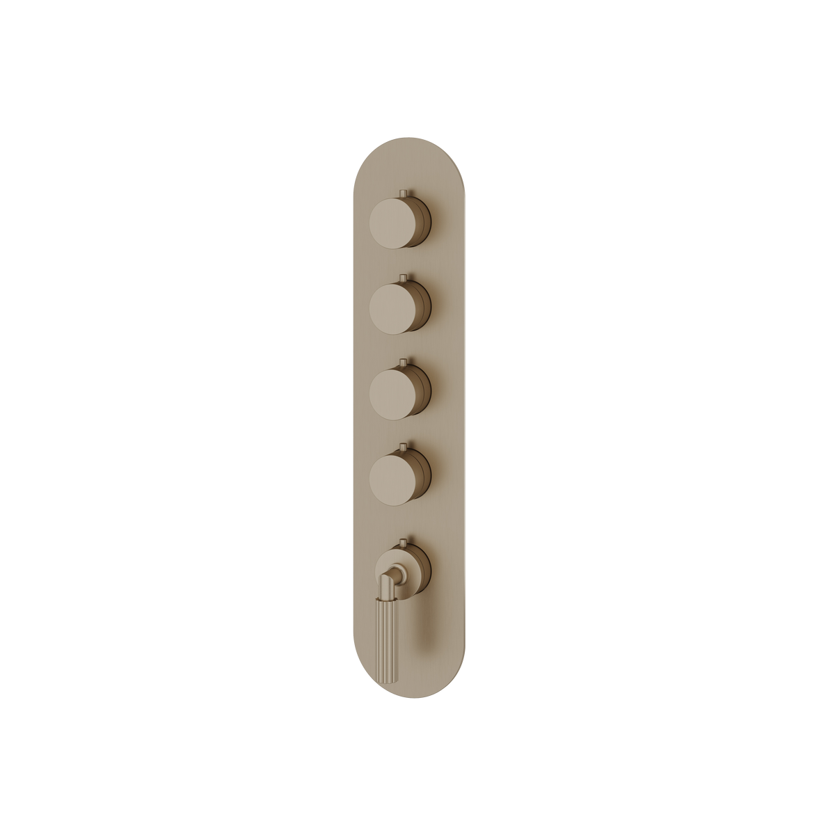 Aquabrass Montecarlo Round Trim Set for 4 Shut-Off Thermostatic Valve R3450 in brushed nickel