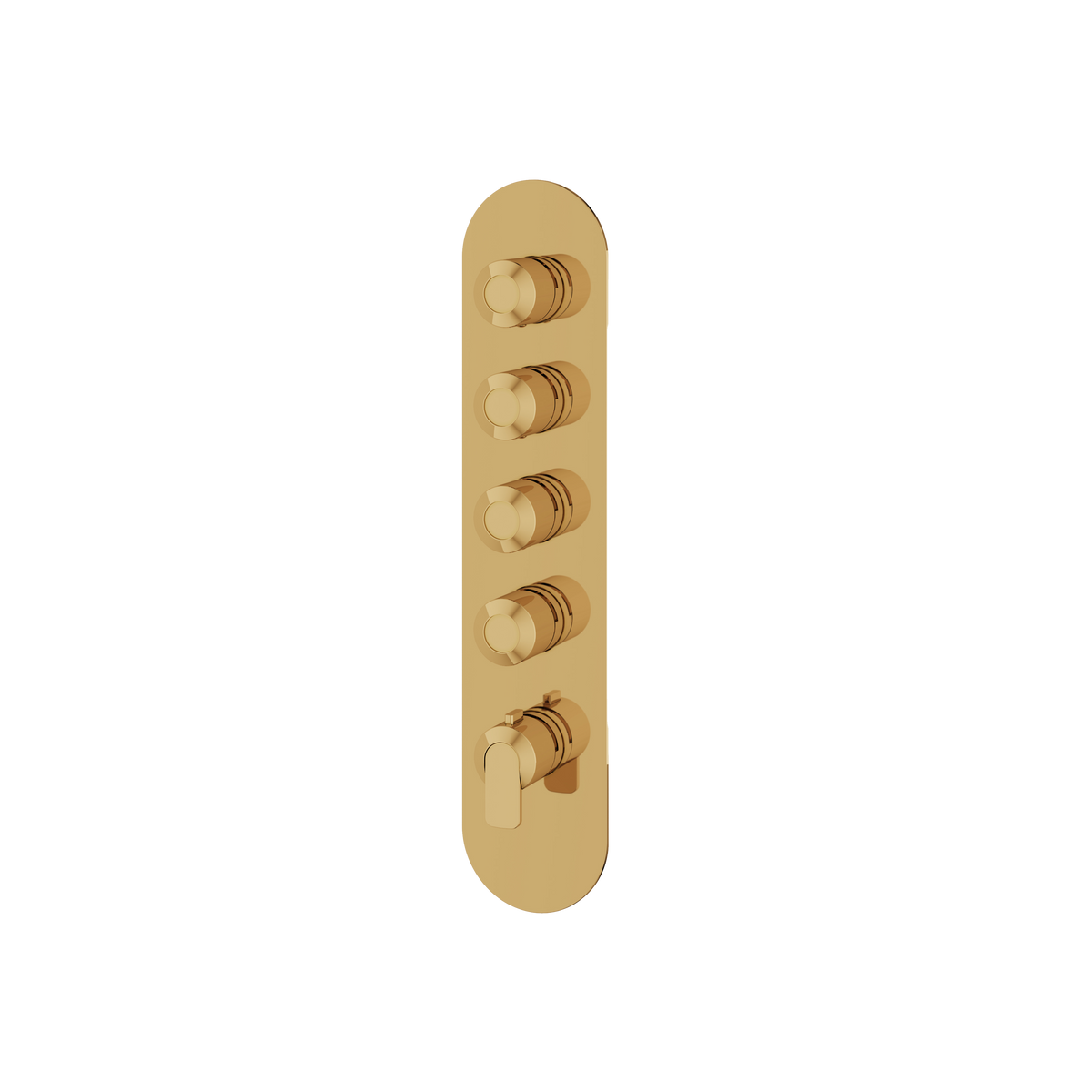 Aquabrass c67 Round Trim Set for 4 Shut-Off Thermostatic Valve R3467 in polished gold