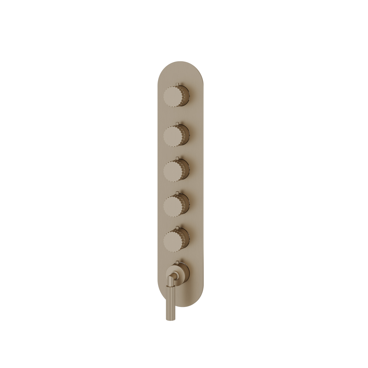 Aquabrass Montebello Round Trim Set for 5 Shut-Off Thermostatic Valve R3549 in brushed nickel