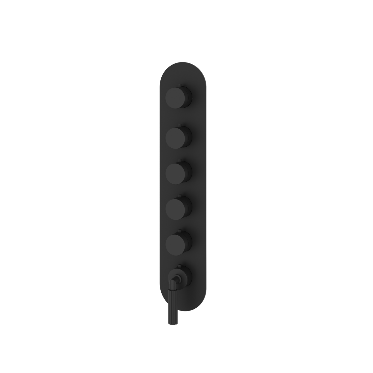 Aquabrass Montecarlo Round Trim Set for 5 Shut-Off Thermostatic Valve R3550 in black