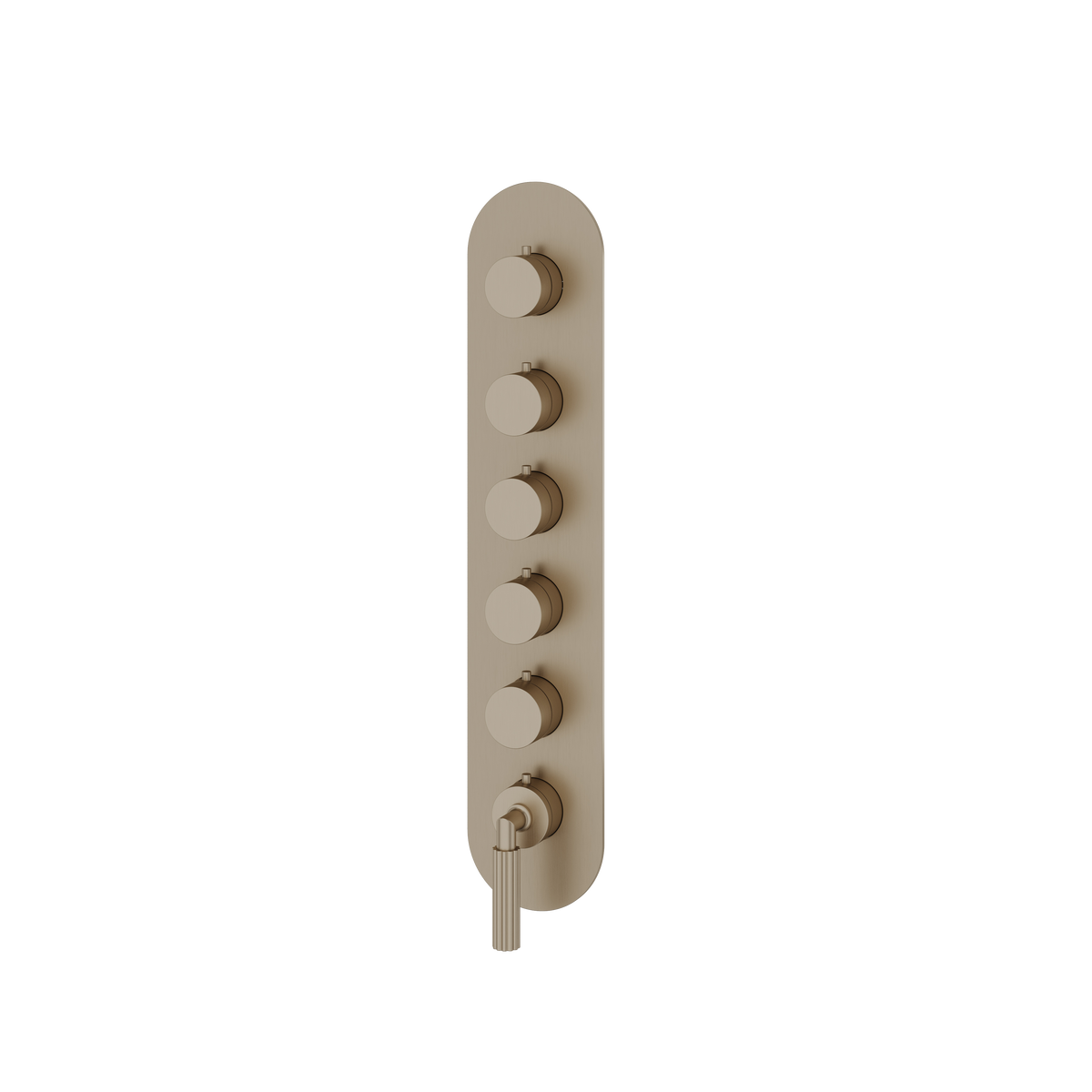 Aquabrass Montecarlo Round Trim Set for 5 Shut-Off Thermostatic Valve R3550 in brushed nickel