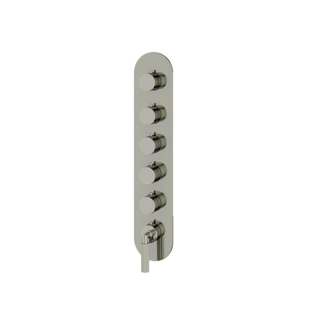 Aquabrass Montecarlo Round Trim Set for 5 Shut-Off Thermostatic Valve R3550 in polished nickel