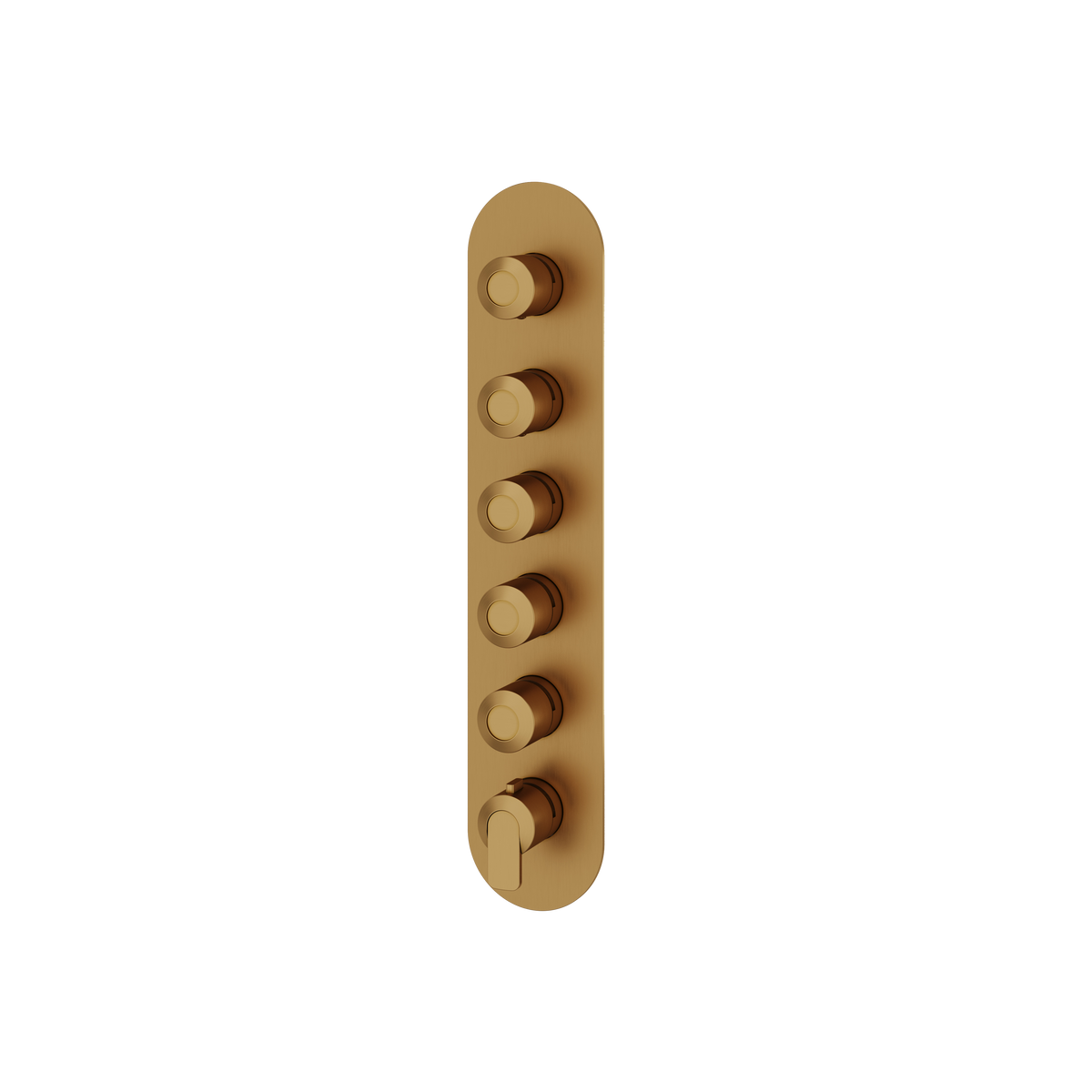 Aquabrass c67 Round Trim Set for 5 Shut-Off Thermostatic Valve R3567 in brushed gold