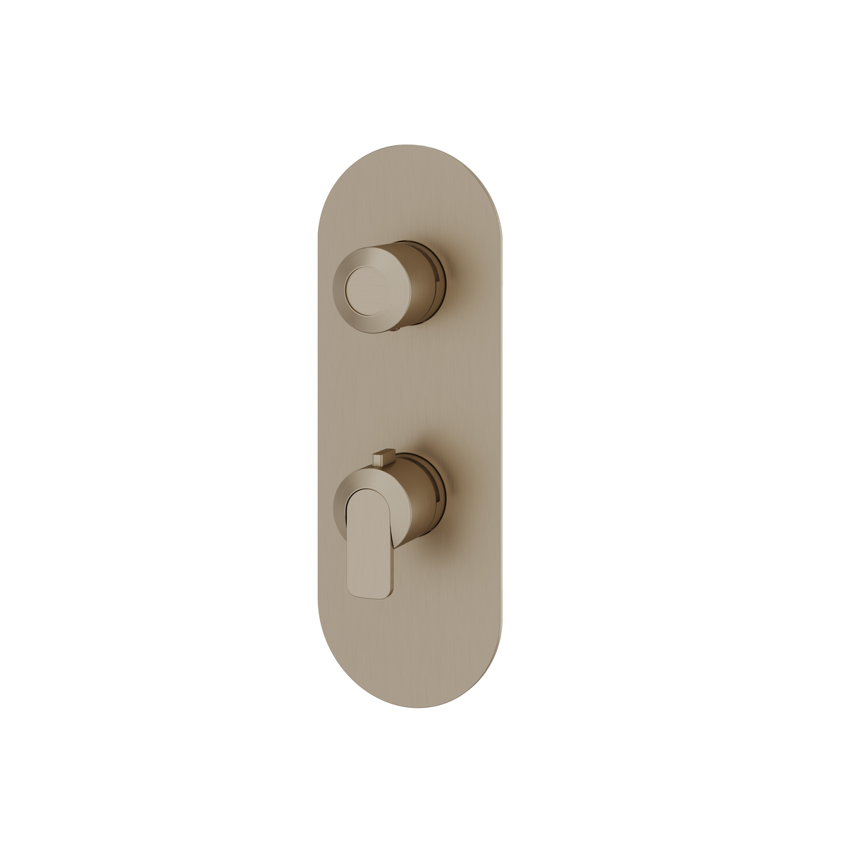 Aquabrass c67 Round Trim Set with 2-Way Shared Diverter for Thermostatic Valve R8267 in brushed nickel