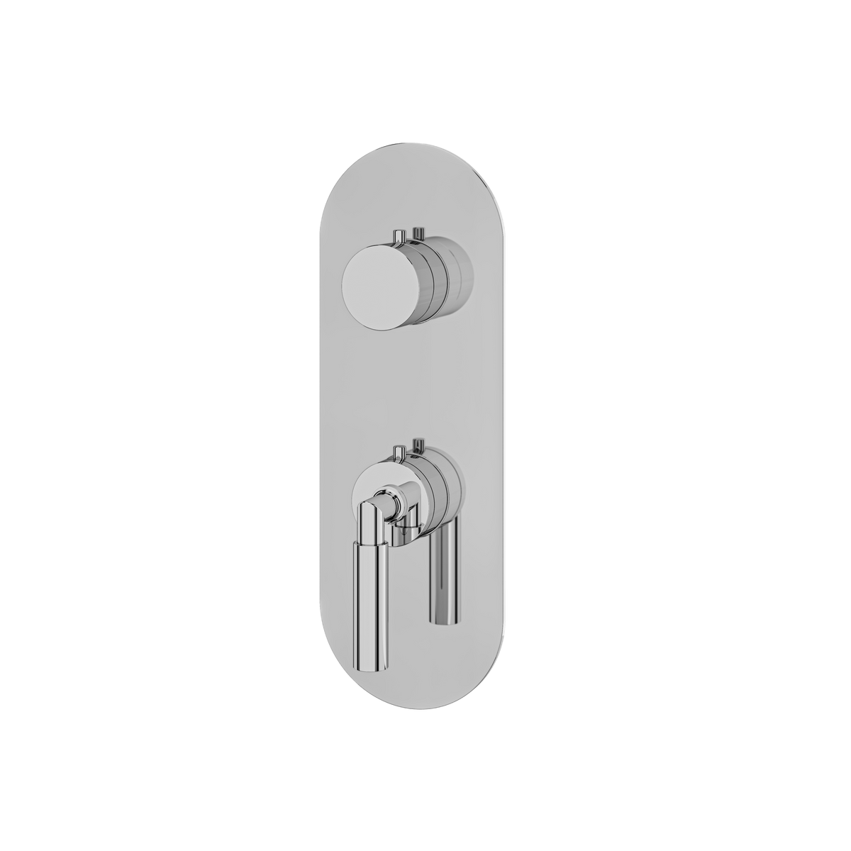 Aquabrass Aria Round Trim Set with 3-Way Shared Diverter for Thermostatic Valve R8348 in polished chrome