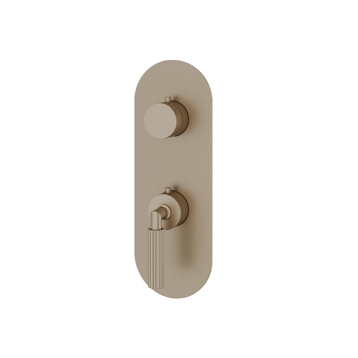 Aquabrass Montecarlo Round Trim Set with 3-Way Shared Diverter for Thermostatic Valve R8350 in brushed nickel