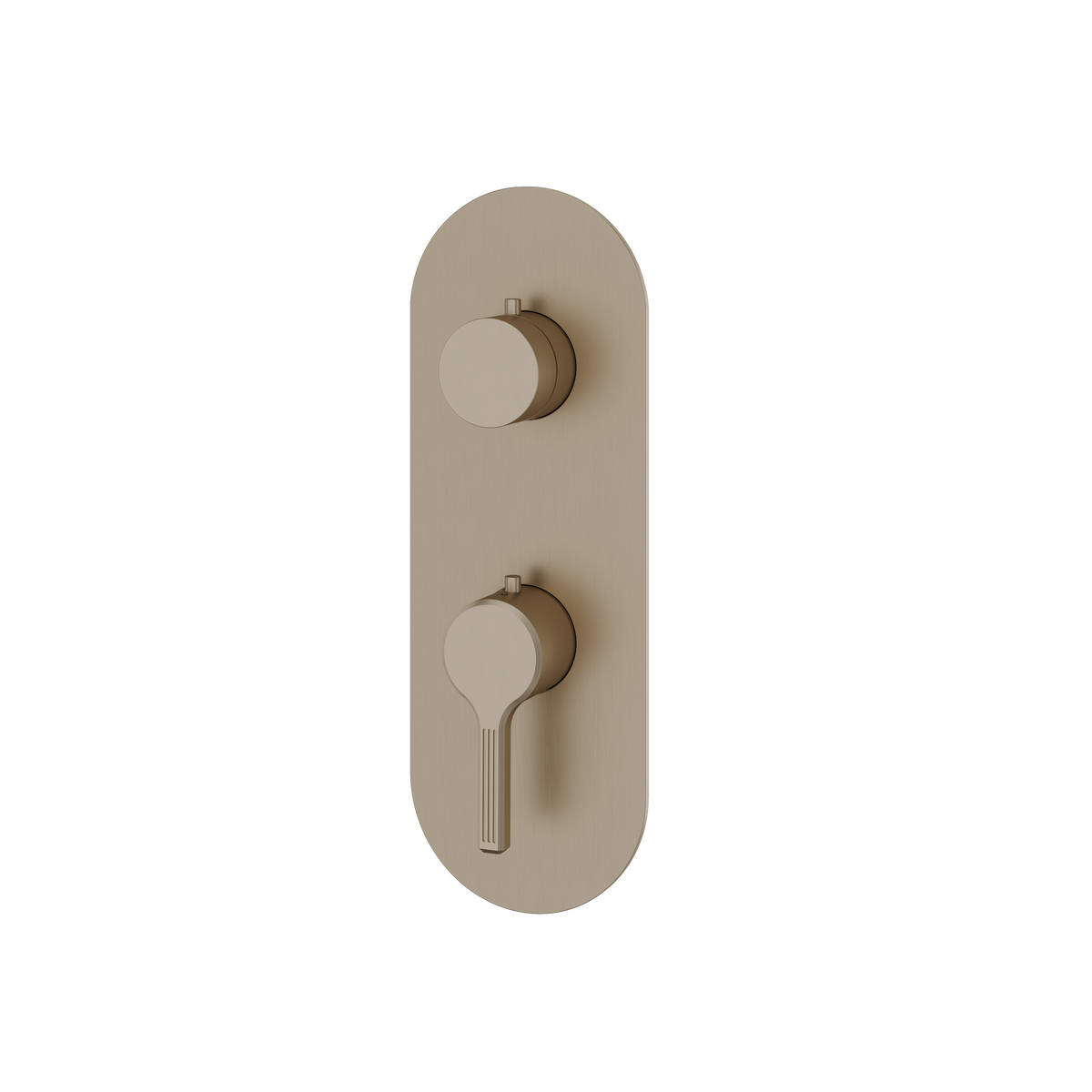 Aquabrass Ariston Round Trim Set with 2-Way Non-shared Diverter for Thermostatic Valve R9247 in brushed nickel