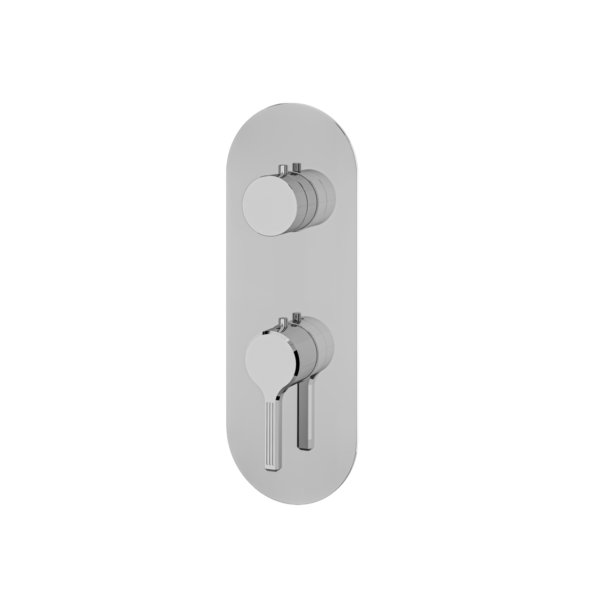 Aquabrass Ariston Round Trim Set with 2-Way Non-shared Diverter for Thermostatic Valve R9247 in polished chrome