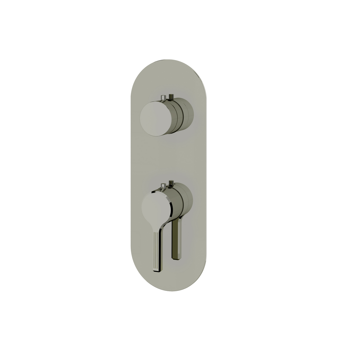 Aquabrass Ariston Round Trim Set with 2-Way Non-shared Diverter for Thermostatic Valve R9247 in polished nickel