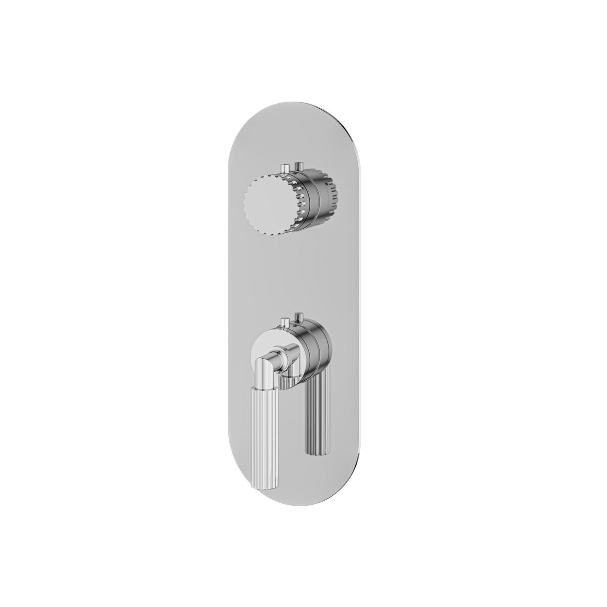 Aquabrass Montebello Round Trim Set with 2-Way Non-shared Diverter for Thermostatic Valve R9249 in polished chrome