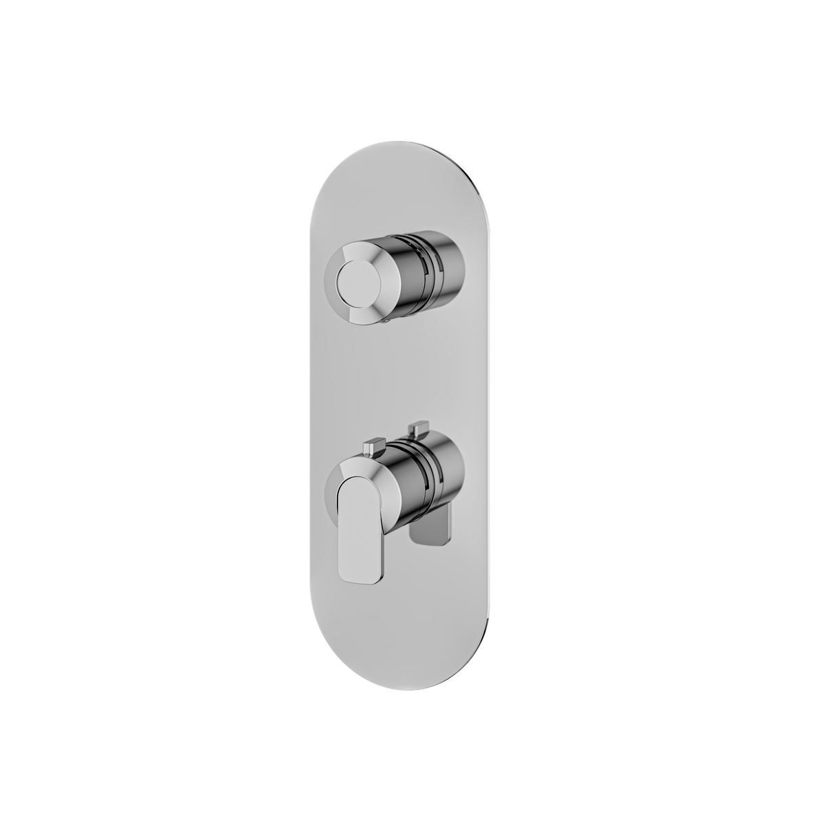 Aquabrass c67 Round Trim Set with 2-Way Non-shared Diverter for Thermostatic Valve R9267 in polished chrome