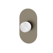 Aquabrass Marmo Round Trim Set for Thermostatic Valve RM00BC in white carrara brushed black chrome