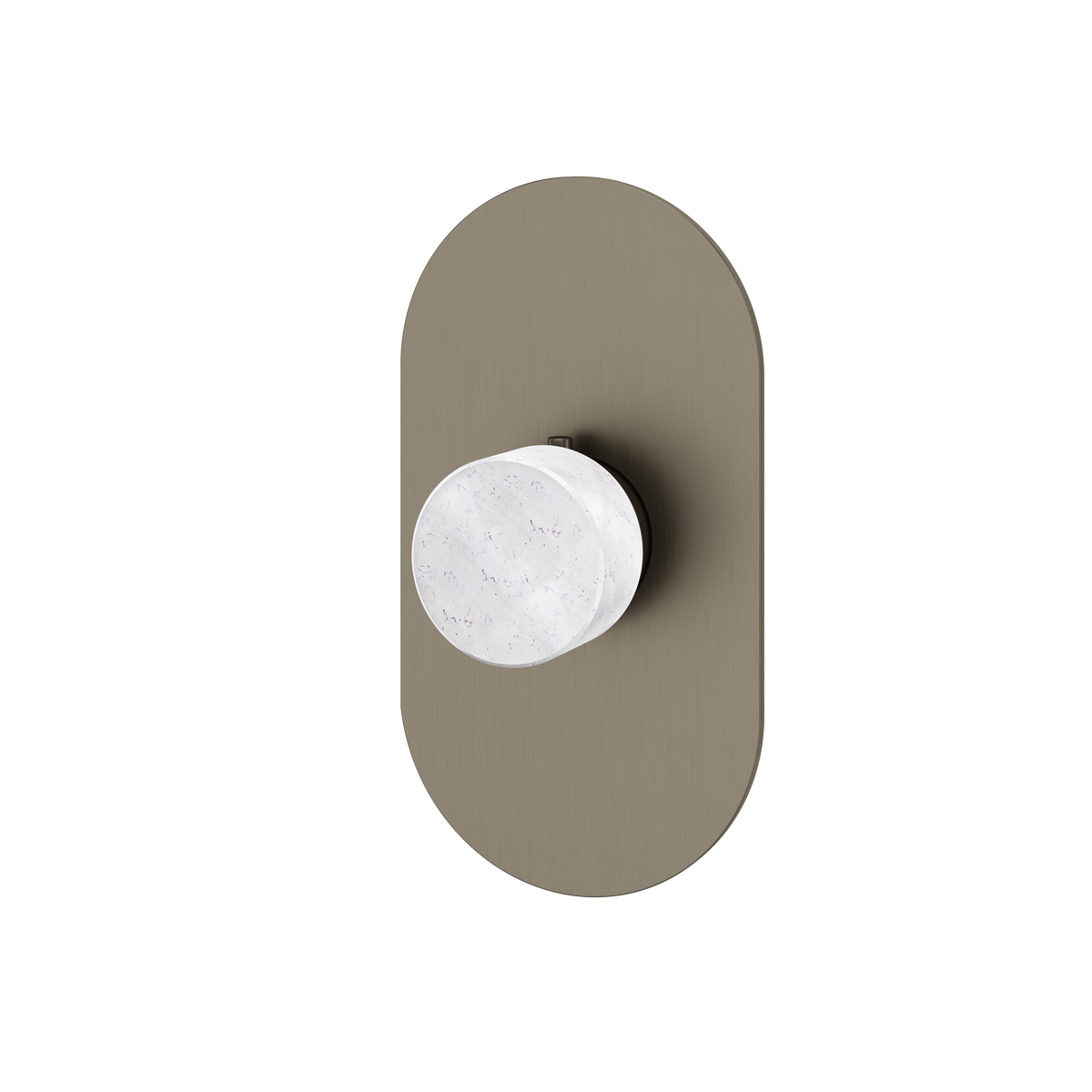 Aquabrass Marmo Round Trim Set for Thermostatic Valve RM00BC in white carrara brushed black chrome