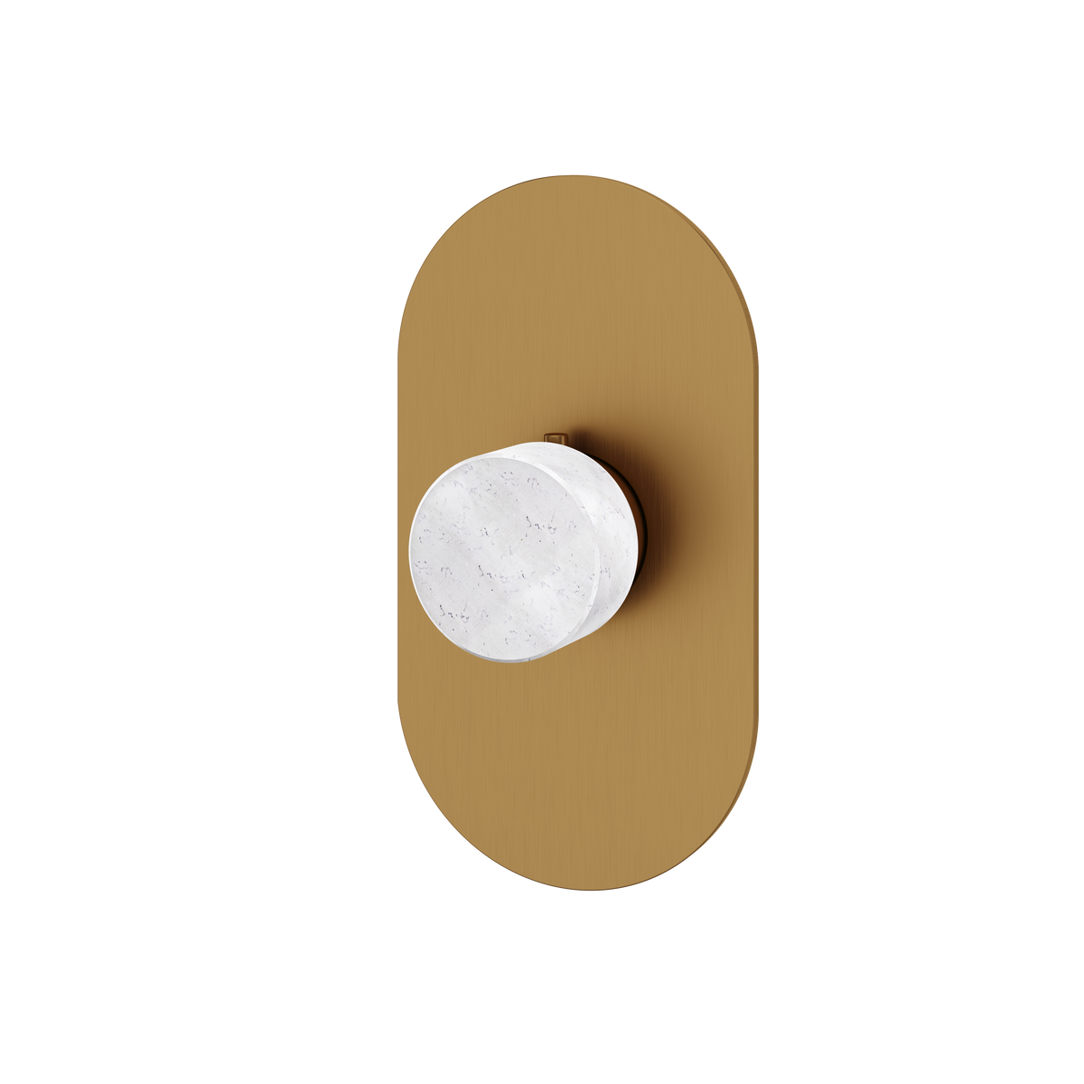 Aquabrass Marmo Round Trim Set for Thermostatic Valve RM00BC in white carrara brushed gold