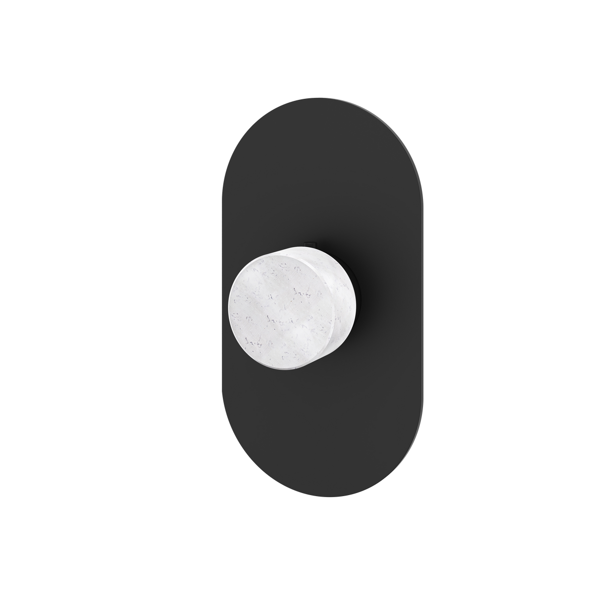 Aquabrass Marmo Round Trim Set for Thermostatic Valve RM00BC in white carrara black