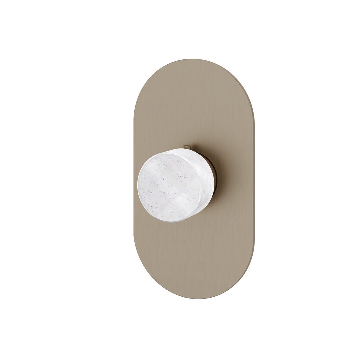 Aquabrass Marmo Round Trim Set for Thermostatic Valve RM00BC in white carrara brushed nickel