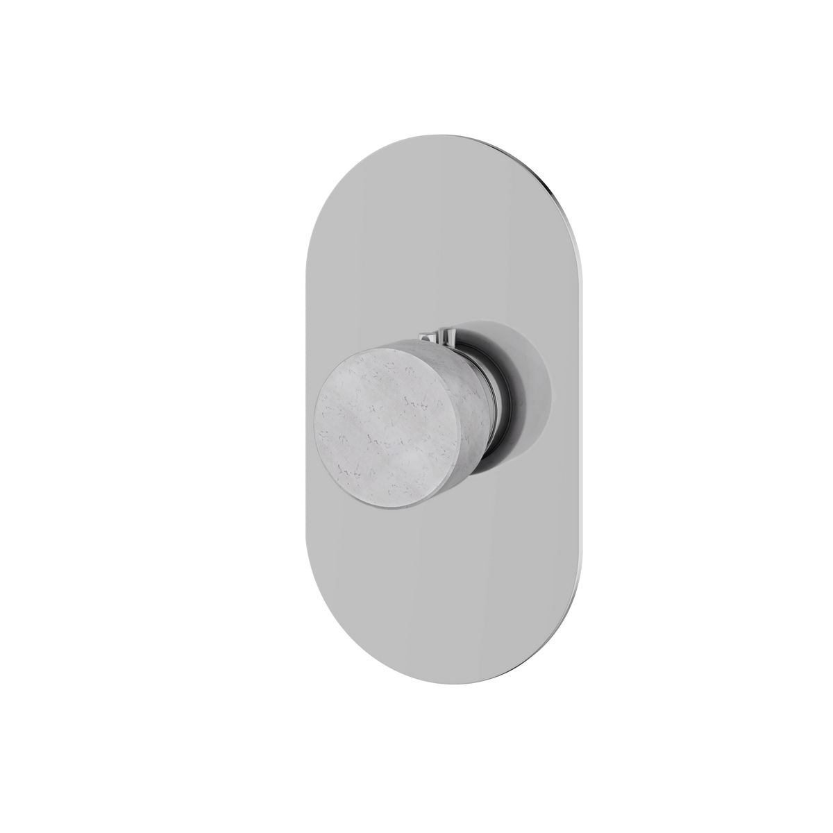 Aquabrass Marmo Round Trim Set for Thermostatic Valve RM00BC in white carrara polished chrome