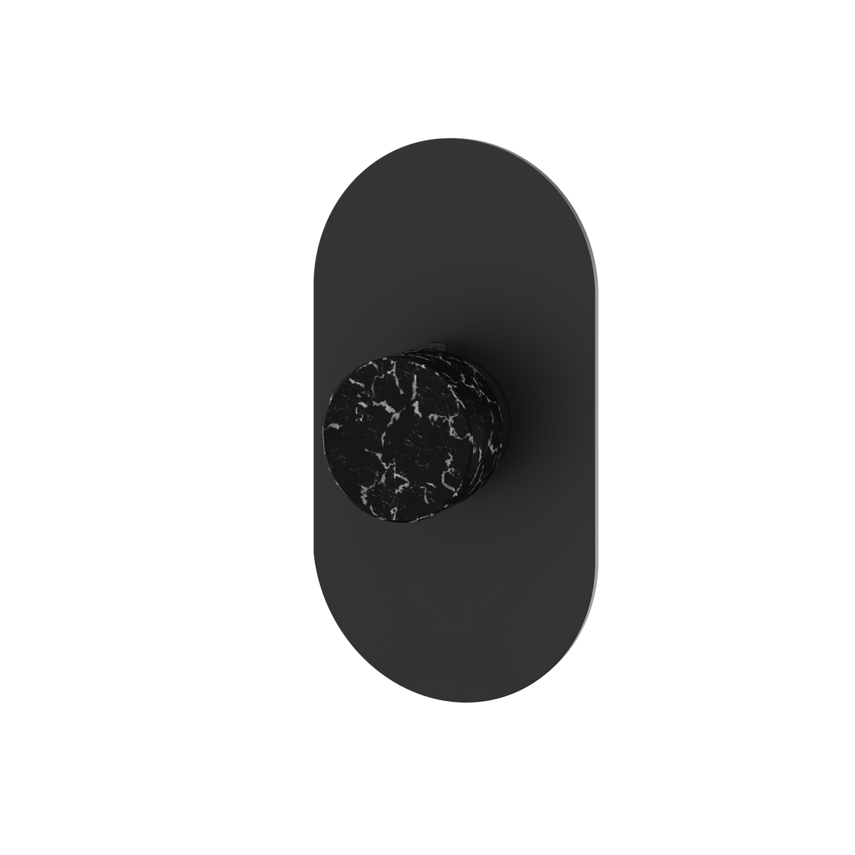 Aquabrass Marmo Round Trim Set for Thermostatic Valve RM00NM in black marquina black