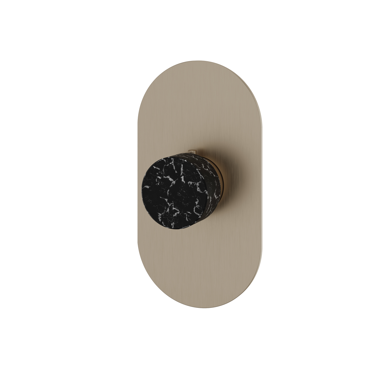 Aquabrass Marmo Round Trim Set for Thermostatic Valve RM00NM in black marquina brushed nickel