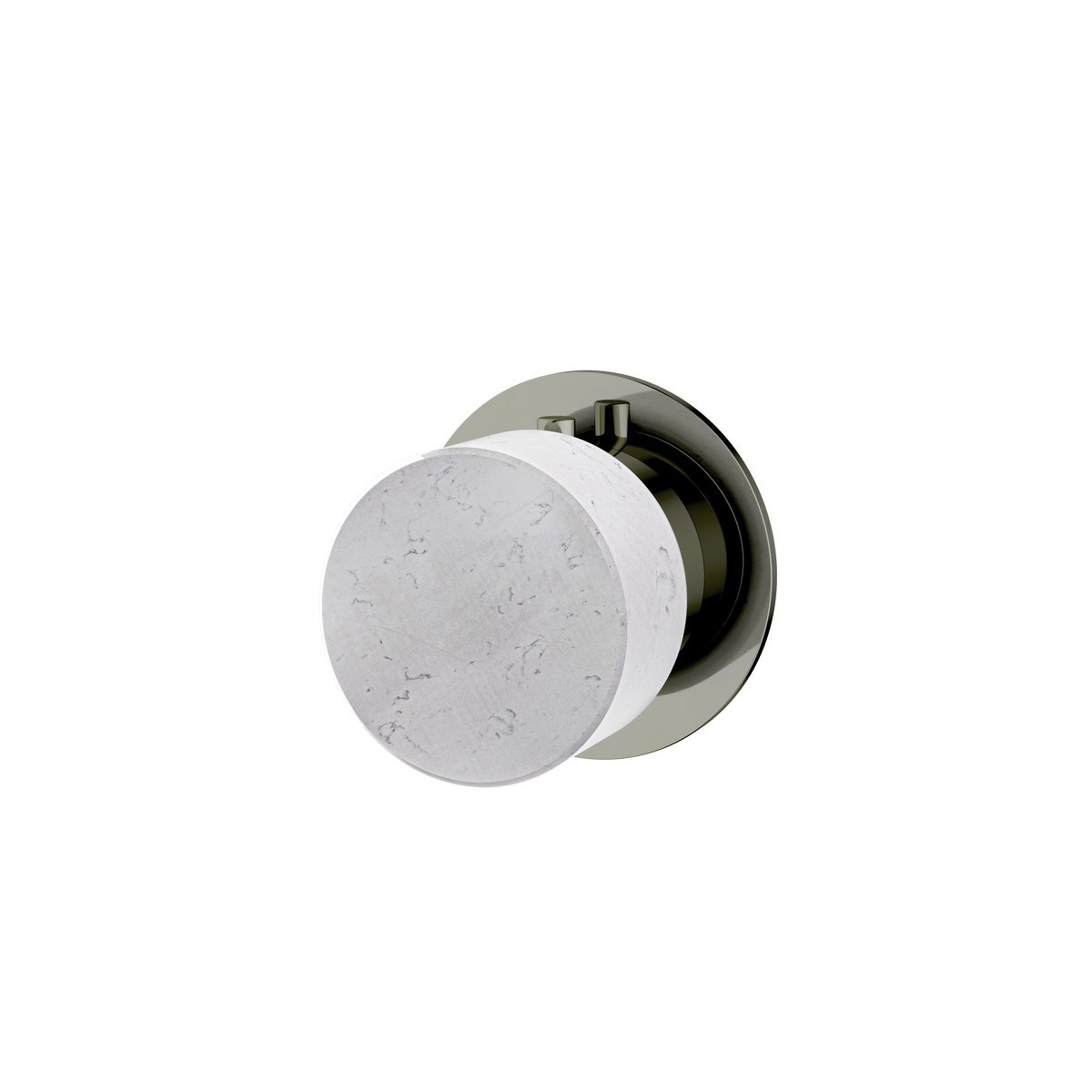 Aquabrass Marmo Round Trim for Shut-Off Valve RM06BC in white carrara polished nickel