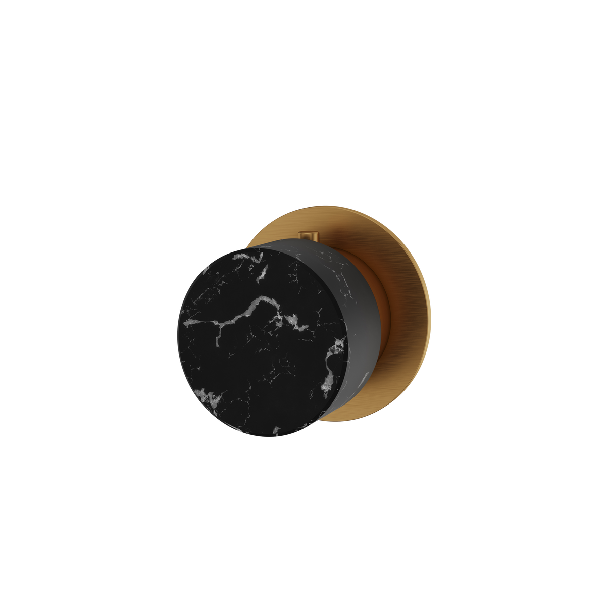 Aquabrass Marmo Round Trim Set for Diverter Valve 2-Way Non-shared RM82NM in black marquina brushed gold