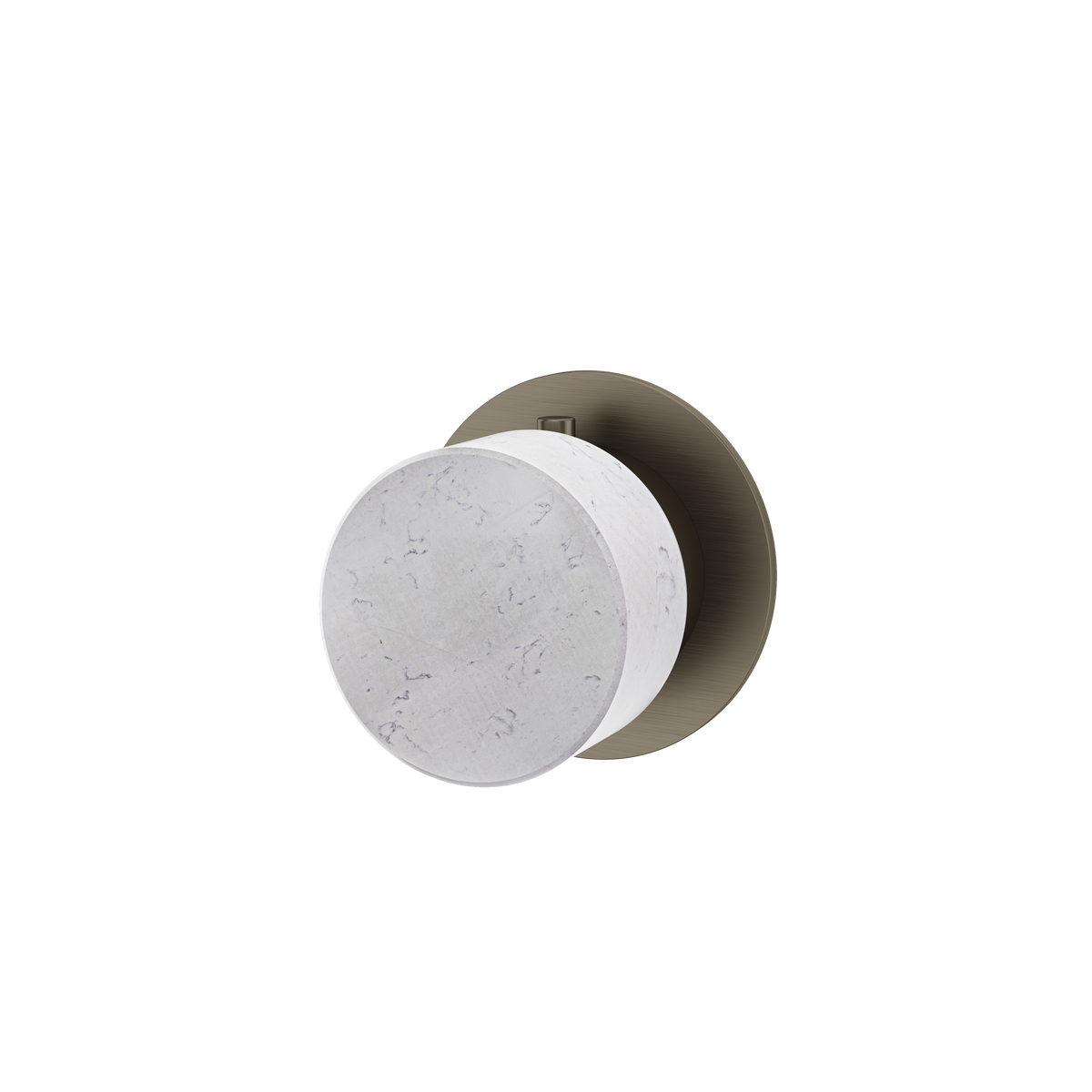 Aquabrass Marmo Round Trim Set for Diverter Valve 2-Way Shared RM92BC in white carrara brushed black chrome
