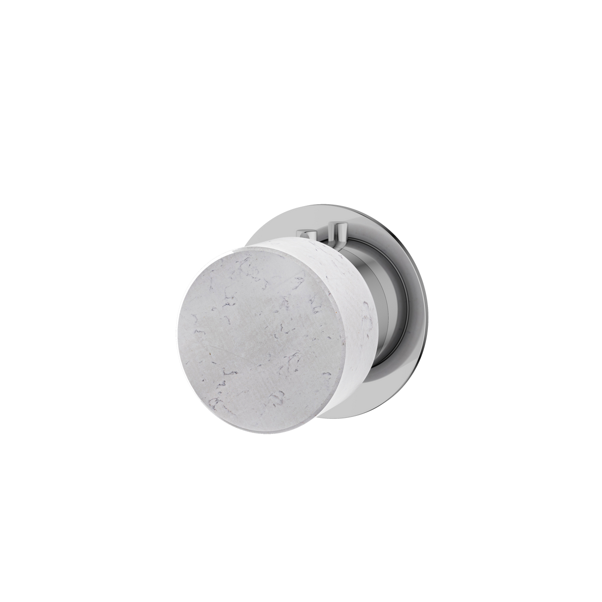 Aquabrass Marmo Round Trim Set for Diverter Valve 2-Way Shared RM92BC in white carrara polished chrome